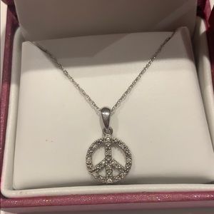 Diamond Peace Sign Necklace